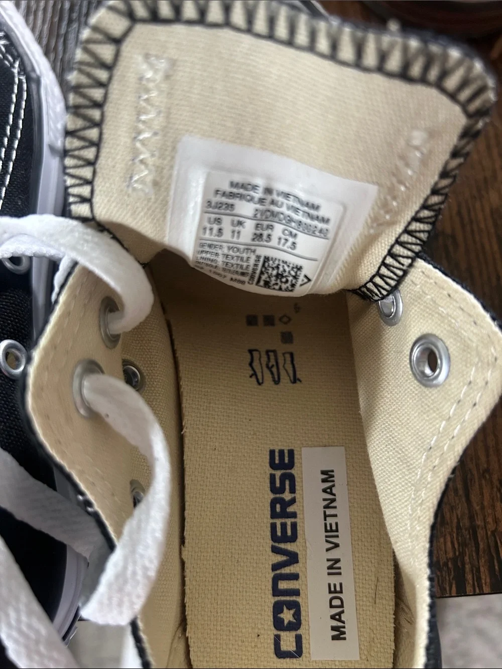 Converse Kids Black and White Canvas Low-Top Sneakers